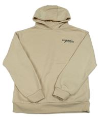 Béžová mikina s nápisem a kapucí Primark