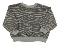 Sivá vzorovaná oversize mikina Zara