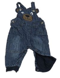 Tmavomodré podšité laclové rifle s medvědem Topomini