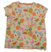 Světlerůžové tričko s ovocem F&F