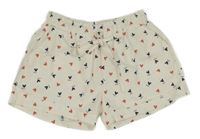 Biele plátenné kraťasy s Mickey Mousem