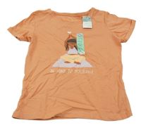 Nové - lososové tričko s jogínkou Primark