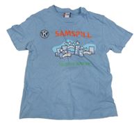 Svetlomodré tričko s potlačou CLIQUE