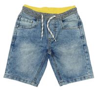 Světlemodré riflové kraťasy s úpletovým pasem C&A