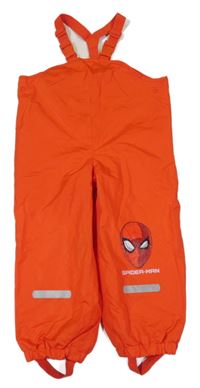 Oranžové šusťákové laclové zateplené kalhoty se Spidermanem Marvel