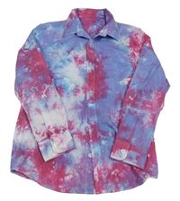 Modro-ružovo-fialová batikovaná košeľa F&F