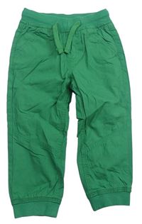 Zelené plátenné podšité cuff nohavice Mothercare