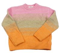 Růžovo-béžovo-oranžový svetr H&M