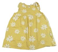 Žlté kvietkovane bavlnené šaty H&M