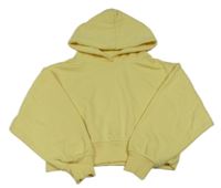 Citronová crop mikina s kapucňou Zara