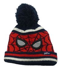 Červeno-tmavomodrá čapica s bambulí - Spiderman MARVEL