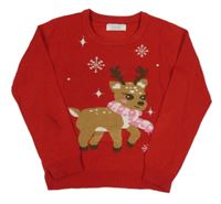 Červený sveter so sobom Primark