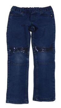 Tmavomodré džegíny s flitry Kiki&Koko