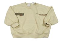 Svetlobéžová oversize mikina s nápismi ZARA