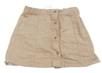 Světlerůžová manšestrová propínací sukně H&M