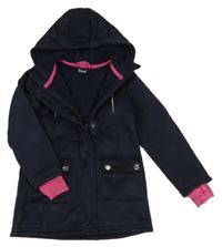 Tmavomodrý funkční softshellový zateplený kabát s kapucí Crane