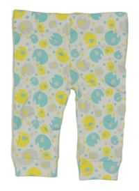 Biele ľahké tepláky so slonmi