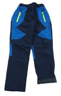 Tmavomodro-modré softshellové kalhoty 