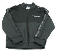 Tmavošedá propínací mikina Adidas