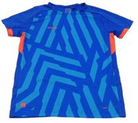 Safírovo-modré vzorované sportovní tričko Kipsta