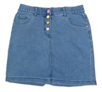 Modrá rifľová sukňa s farebnymi cvoky Alive