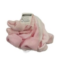 Nové - 5x bílo/růžové žebrované ponožky Early Days