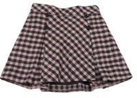 Ružovo-čierna kockovaná vlnená sukňa Nutmeg