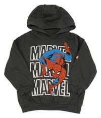 Tmavošedá mikina se Spidermanem a kapucí Marvel
