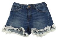 Tmavomodré riflové krřaťasy s čipkou H&M