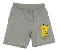 Šedé teplákové kraťasy s Pikachu 
