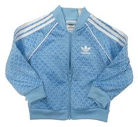 Světlemodrá propínací mikina s logy Adidas