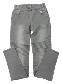 Šedé skinny rifle s žebrováním Tu
