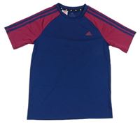 Tmavomodro-vínové funkčné športové tričko Adidas