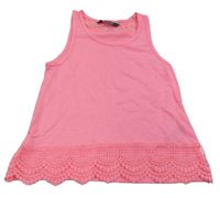 Neónově ružový top s madeirou Primark