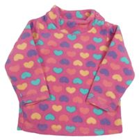 Ružová fleecová mikina so srdiečkami Mothercare