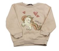 Svetloružová mikina s jednorožcom C&A