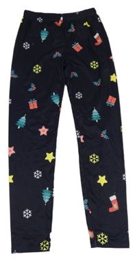Tmavomodré sportovní legíny s vánočním motivem PatPat