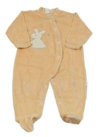 Oranžový zamatový overal so zajačikom