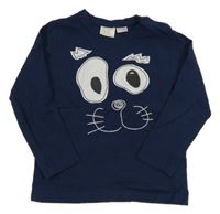 Tmavomodré triko s pejskem Zara 