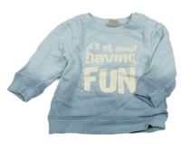 Modrá mikina s nápisom Smile