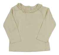 Smotanové tričko s volánikom Zeeman