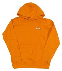 Oranžová mikina s nápisom a kapucňou Awdis