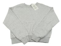 Nové - Sivá melírovaná crop mikina H&M