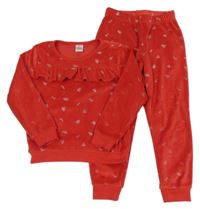 Červené plyšové pyžamo s obrázky Little kids