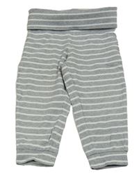 Šedo-bílé pruhované tepláky Tchibo