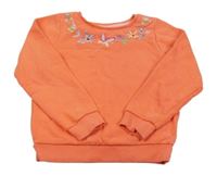 Oranžová mikina s výšivkou a flitrami Nutmeg