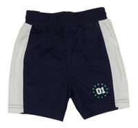 Tmavomodro-biele športové kraťasy s číslom Primark