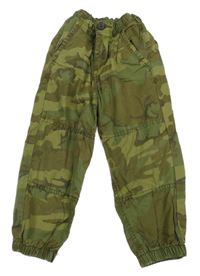 Khaki army plátěné cuff kalhoty Next