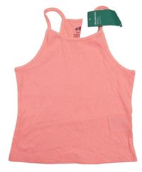Nové - Neónově ružový rebrovaný crop top H&M