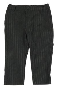 Sivo-biele pruhované slávnostné nohavice H&M
